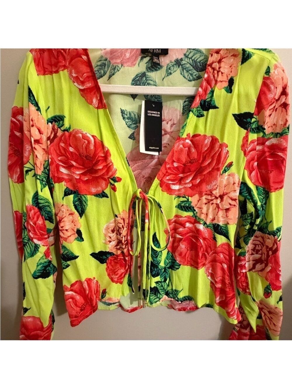 AFRM Floral Tie Front Top - Picture 8 of 10